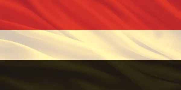 Yemen Bayrak Rüzgarı Yakından Dalgalanır