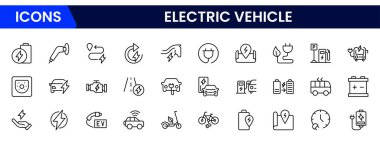 Elektrikli arabalar ve çevre taşımacılığı. Elektrikli otobüs, kamyon, araç, otomobil, şarj istasyonu, park.
