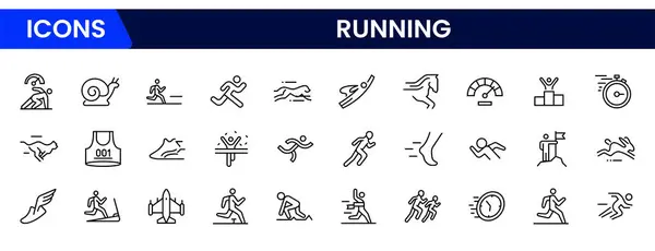 Çalışan simgeler ayarlandı. UI tasarımı için çalışan vektör simgeleri. Dolu sembol koleksiyonu. Vektör illüstrasyonu.