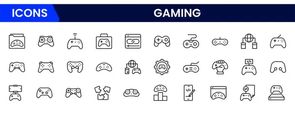Oyun simgesi seti. Puan ve yaşam çubukları, konsol, oyuncu, satranç, çoklu oyuncu, kumarhane ve mobil oyun simgelerini içeren oyun simgeleri.