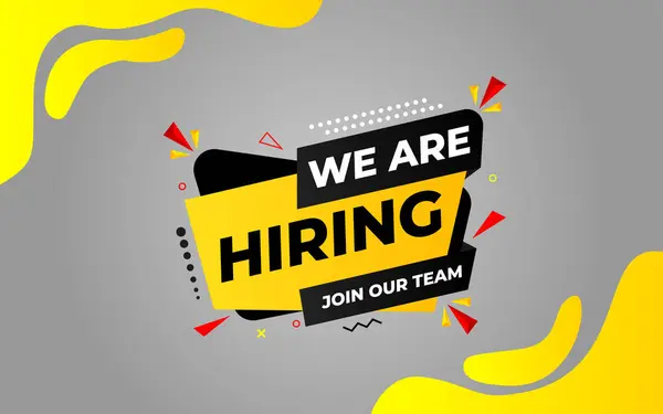 Banner 'ı iş, pazarlama ve reklam için işe alıyoruz. Vektör illüstrasyonu.