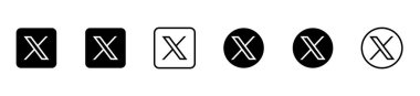 Twitter x simgesi yeni vektör logosu siyah ve beyaz renkte, şeffaf arkaplanda izole edilmiş