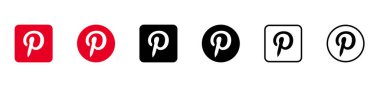 Pinterest logo simgesi, sosyal medya Pinterest uygulama simgesi şeffaf bir arkaplan üzerinde