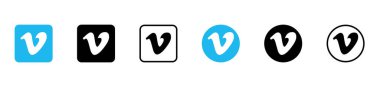 Vimeo logo şeffaf png. Vimeo simge vektörü. Hisse vektörü editörü. Siyah beyaz logo, şeffaf bir arkaplanda izole edilmiş..