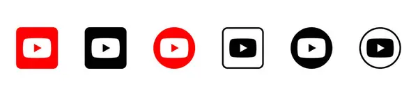 Şeffaf bir arkaplanda Youtube logosu. Şeffaf bir arkaplan üzerinde izole edilmiş, siyah beyaz renkli vektör illüstrasyon logosu