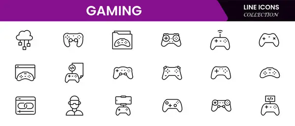 Oyun simgesi seti. Puan ve yaşam çubukları, konsol, oyuncu, satranç, çoklu oyuncu, kumarhane ve mobil oyun simgelerini içeren oyun simgeleri.