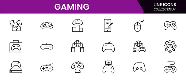 Oyun simgesi seti. Puan ve yaşam çubukları, konsol, oyuncu, satranç, çoklu oyuncu, kumarhane ve mobil oyun simgelerini içeren oyun simgeleri.