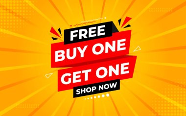 Bir tane alana bir tane bedava. İnternet ve Sosyal Hizmetler için 1 alana 1 bedava indirimli indirimli satış arkaplanı, özel indirimli pazarlama poster tasarımı. satış flaması vektör şablonu tasarımı.