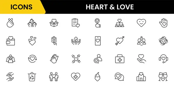Kalp, aşk, hayır ve bağış taslakları düz bir vektör illüstrasyonunda beyaz bir arkaplanda izole edilir..
