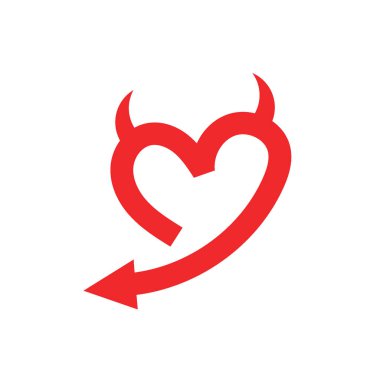 Kuyruk ve boynuz ile logo aşkı benzersiz tasarım