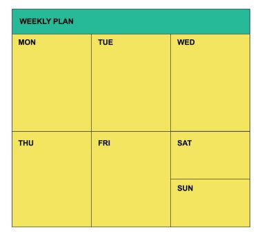 Şablon günlüğü ya da haftalık plan benzersiz tasarım