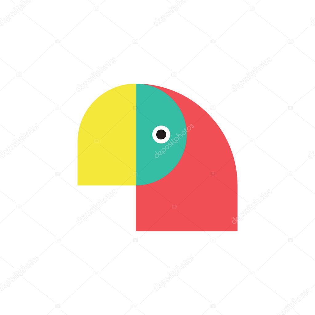 Illustration bird or logo parrot unique simple design