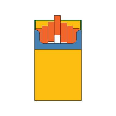 Çizgili illüstrasyon sigara retro benzersiz tasarım