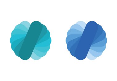 Logo mavi çizgi benzersiz tasarım döndürür