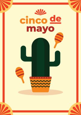 Kaktüs ve marakolu cinco de mayonez posteri