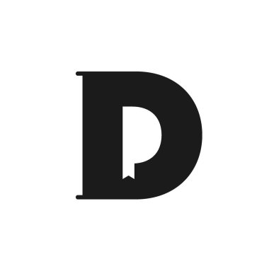 Logo harfi D kitaplığı benzersiz tasarım minimalisti