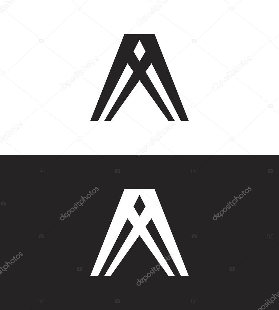 Logo letter A minimalist design with white background