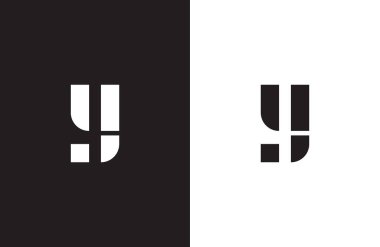 Logo harfi Y siyah minimalist tasarım