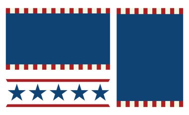 ABD bayrağı ve yıldızı ile dizayn şablonu şeridini ayarla