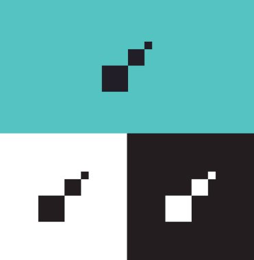 Logo kare piksel benzersiz tasarım soyut