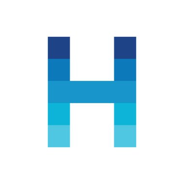 Logo harfi H mavi derin özgün tasarım ve boş arkaplan