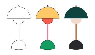 Çizim tasarım şablonu ayakta duran zarif soyut lamba