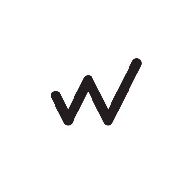 Logo harfi W çizgi çizelgesi minimalisti