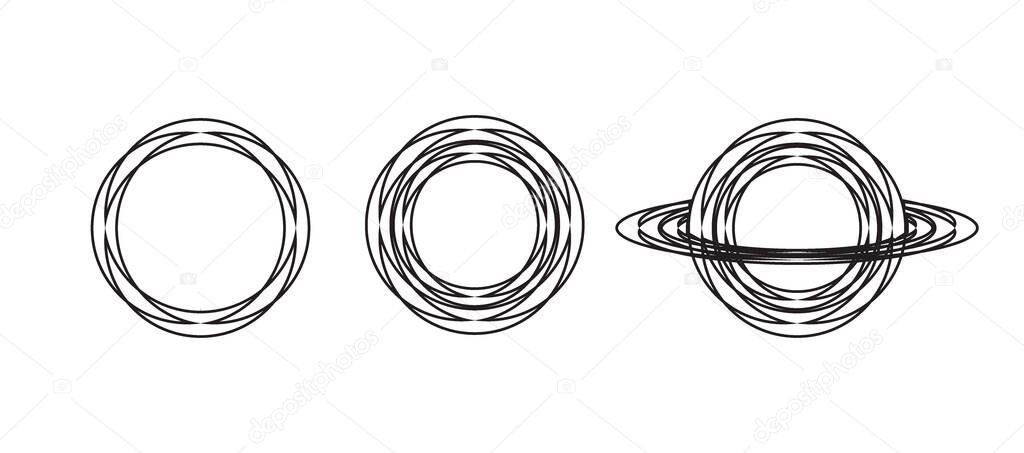 Illustration black hole line stroke unique design