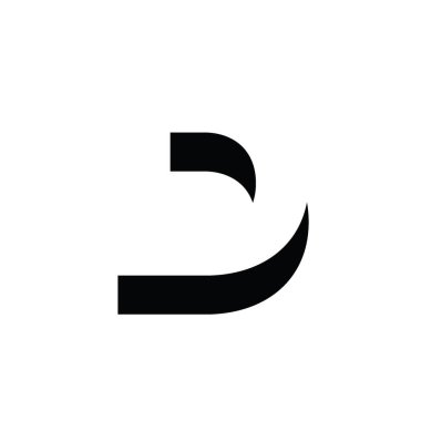 Logo harfi D minimalist boşluk benzersiz tasarım soyut