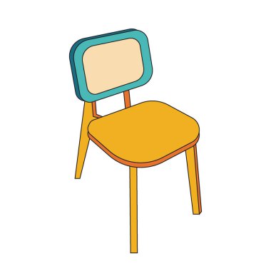 Taslak izole edilmiş resimli sandalye retro