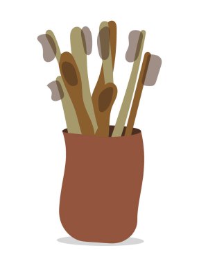 İllüstrasyon diş fırçası benzersiz tasarım soyut eski klasik