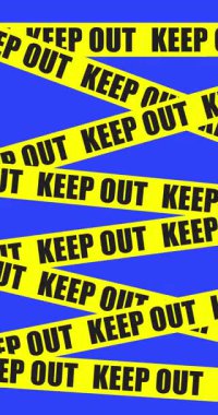 Video animasyon çizgisi kurdelesi uzak durun diyor