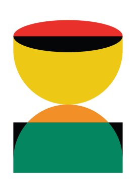 Duvar sanatı tasarımı kum saati Bauhaus hayat dolu