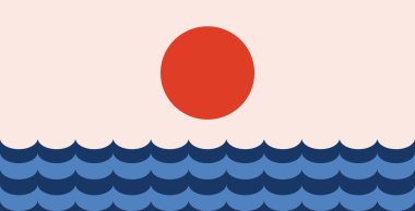 İllüstrasyon arka plan okyanus manzarası eşsiz tasarım