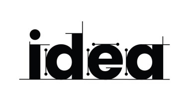 Metin fikri vektör yolu benzersiz tasarım