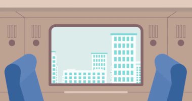 Hareket halindeki trenin içerisinden canlı görüntü binası