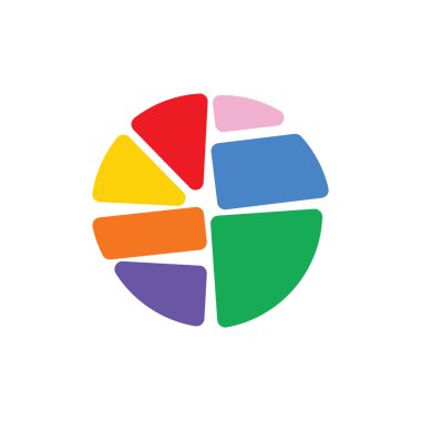 Logo dairesi çatlak rengarenk basit benzersiz