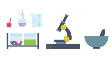 İllüstrasyon simgesi ya da sembol laboratuar aracı benzersiz tasarım