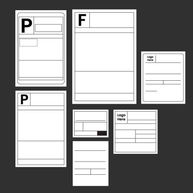 Tasarım seti etiket kare dikdörtgeni boş metin yok