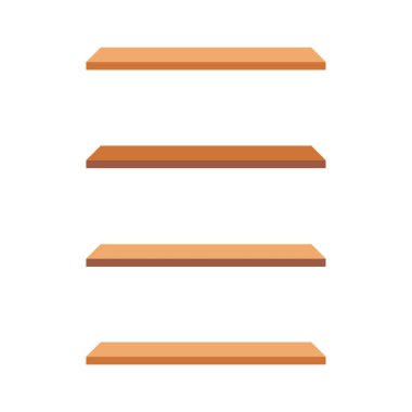 Resim raf duvarı izole edilmiş ahşap