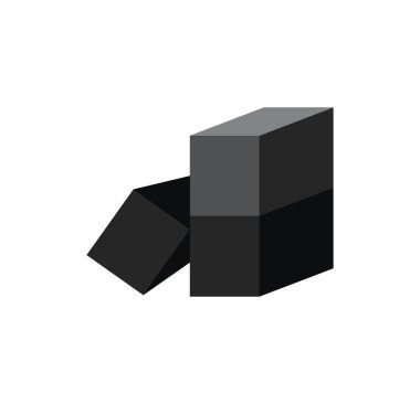 Beyaz arkaplanda logo küp kömürü izole edildi