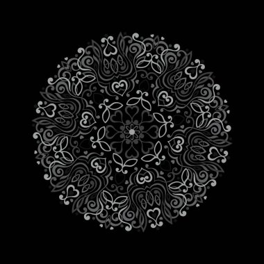 Mandala desen beyaz karalamalar kroki