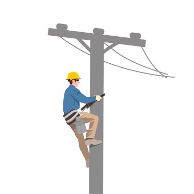 Elektrik işçisi. Çizgi film tarzı. düz dizayn. vektör illüstrasyonu