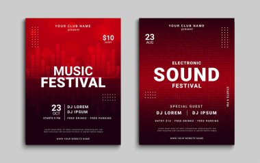 Müzik afişi tasarımı. Dinamik renkli ses kapağı tasarımı. Soyut gradyan şekilli bir müzik partisi ilanı. Vektör illüstrasyonu