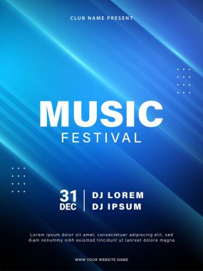 Müzik posteri. Müzikal olay broşürü. Gelecekçi renkli disko partisi tasarımı. Vektör illüstrasyonu