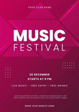 Müzik festivali poster tasarımı. Müzik partisi ilanı. Geometri şekilli soyut ses örtüsü Vektör illüstrasyonu