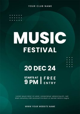 Müzik festivali poster tasarımı. Müzik partisi ilanı. Geometri şekilli soyut ses örtüsü Vektör illüstrasyonu