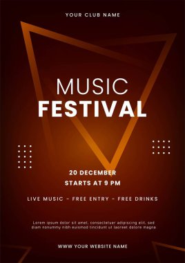 Müzik festivali poster tasarımı. Müzik partisi ilanı. Geometri şekilli soyut ses örtüsü Vektör illüstrasyonu