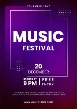 Müzik festivali poster tasarımı. Müzik partisi ilanı. Geometri şekilli soyut ses örtüsü Vektör illüstrasyonu