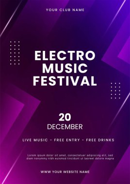 Müzik festivali poster tasarımı. Müzik partisi ilanı. Geometri şekilli soyut ses örtüsü Vektör illüstrasyonu